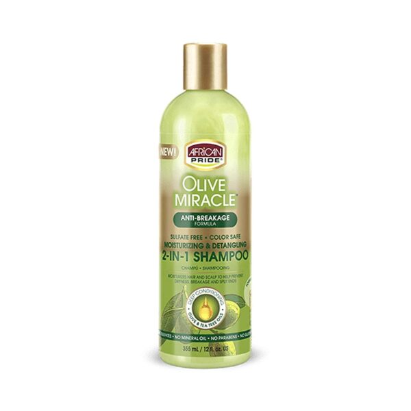 African Pride Olive Miracle 2 in 1 Shampoo 12 Oz